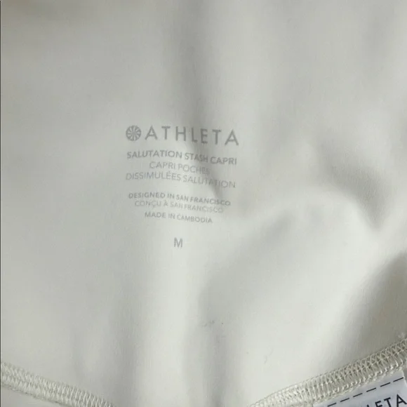 Athleta Salutation Stash High Rise Capri Legging Bone NWT - Picture 4 of 4